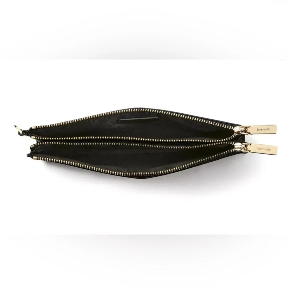 Kate Spade NWT Clutch/Wristlet, Double Zipper, Madison, Saffiano Leather, Black